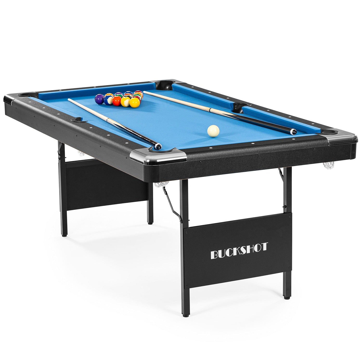 BuckShot Pooltafel Atlanta 6ft - Inklapbare poten - Blauw