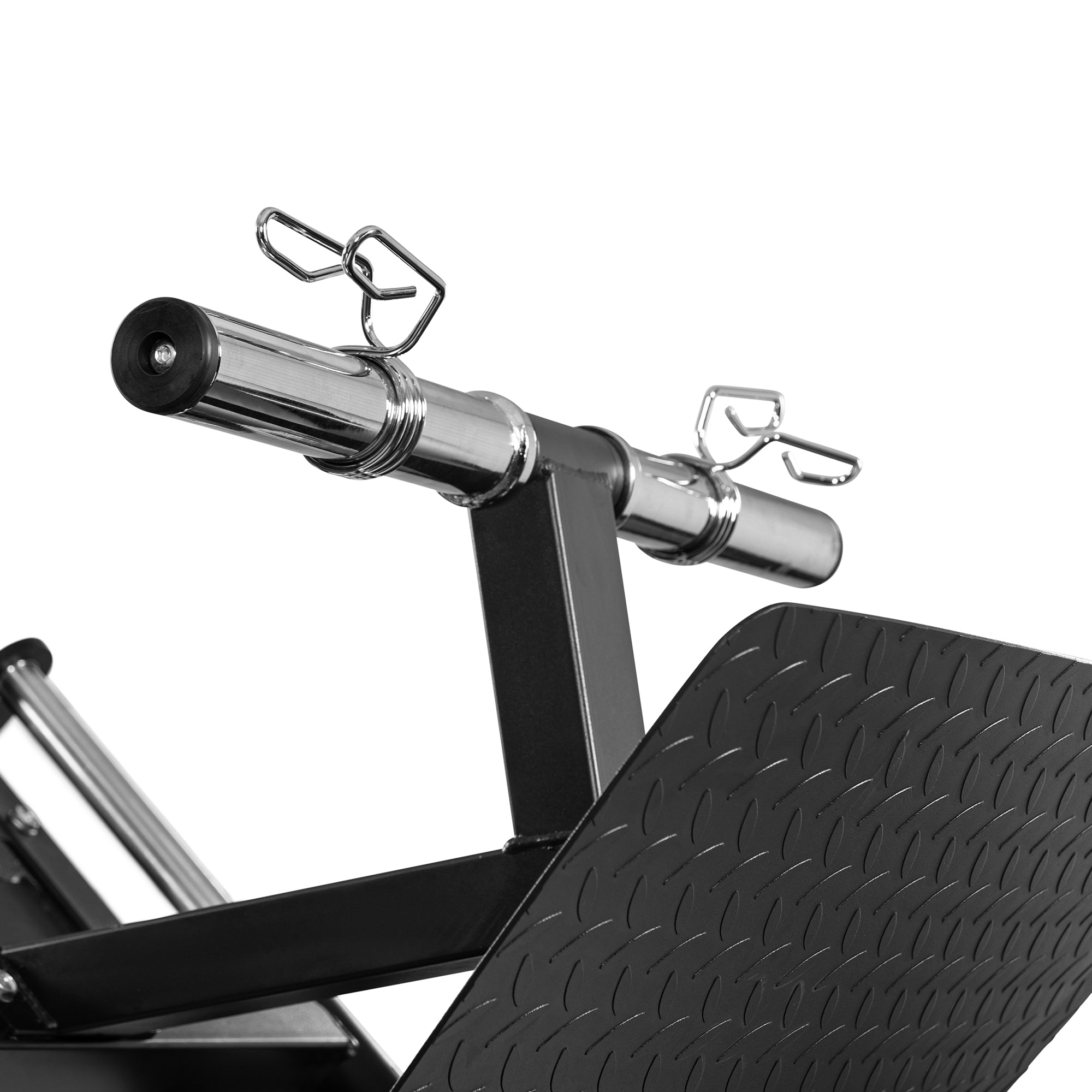 Close-up of the DIONE LP5000 Leg Press handle and footplate, showcasing robust construction and design details.